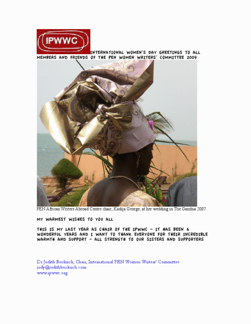 International PEN Women Writer's Committee : Women's day 2009