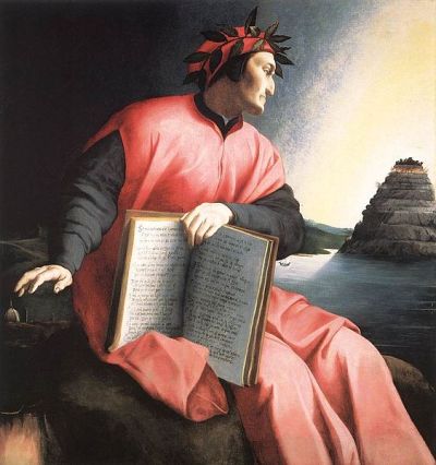 Bronzino Dante Alegorical portrait of Dante, Agnolo Bronzino, c. 1530 The book he holds is a copy of the Divine Comedy, open to Canto XXV of the Paradiso.